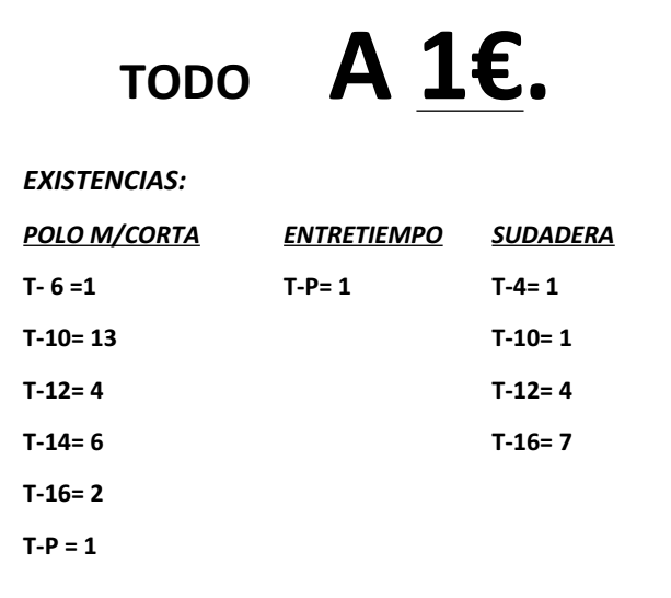 2ª liquidación chandals